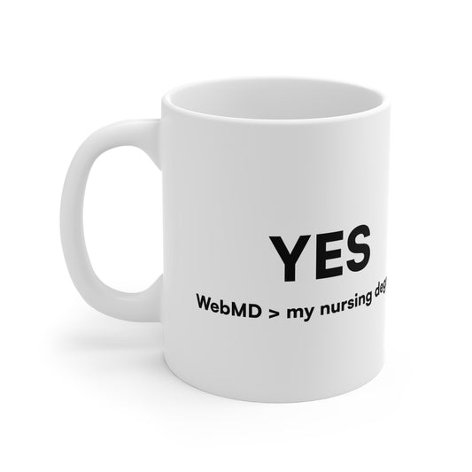 "Yes, WebMD > my nursing degree" Ceramic Mug